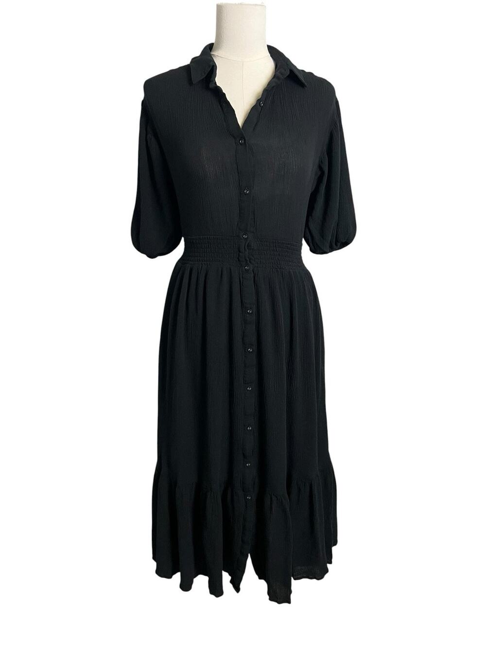 Z Supply Shirt Dress Womens Small Broomstick Crinkle Gauze Whimsigoth Witchcore